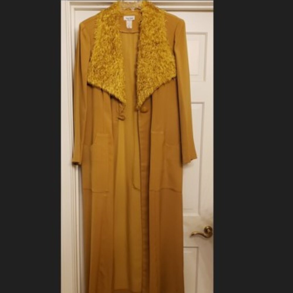 Design Todays Vintage Long Jacket One Tone 3 pc Suit w/Faux Fur Collar, Size XL - Picture 3 of 15